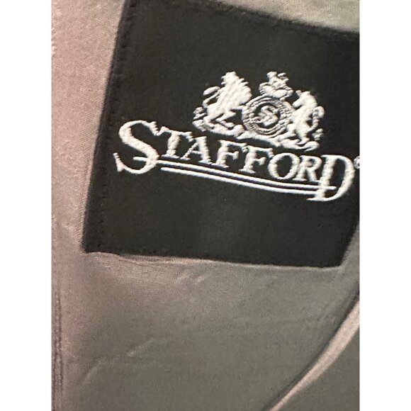 Stafford Mens Gray Pinstripe Suit Jacket Wool Blend Classic Tailored Fit Size 44 - Picture 6 of 11